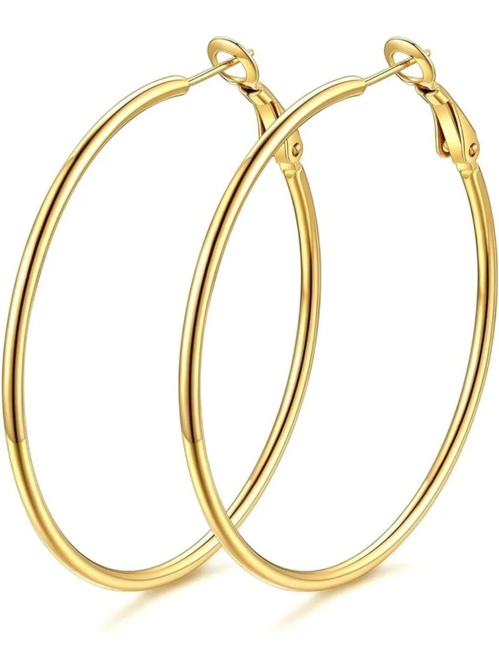 Large Silver & Gold Plated Hoop Earrings for Women - Stylish & Versatile